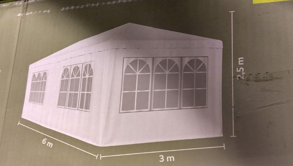 Pavilion 3x6 m, cu 6 perdele - nou, sigilat
