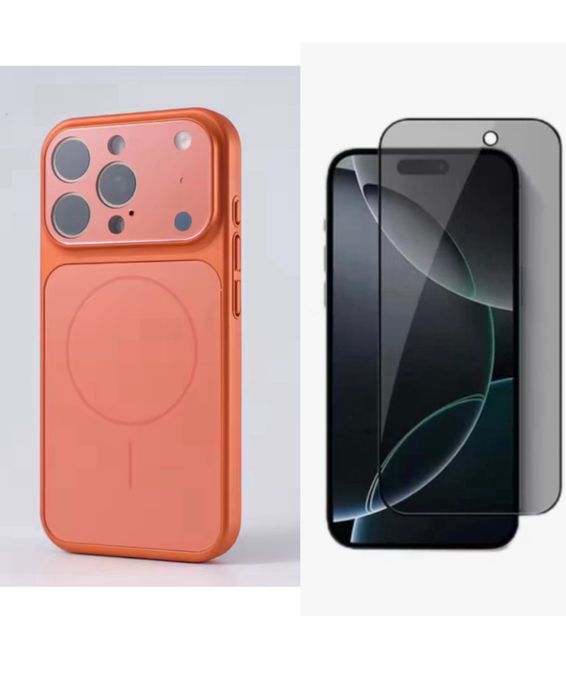 Husa Magsafe Glass + Folie Sticla Curbata Iphone 16/16 PRO/16 PRO MAX