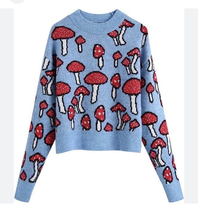 Zara зара пуловер с гъби