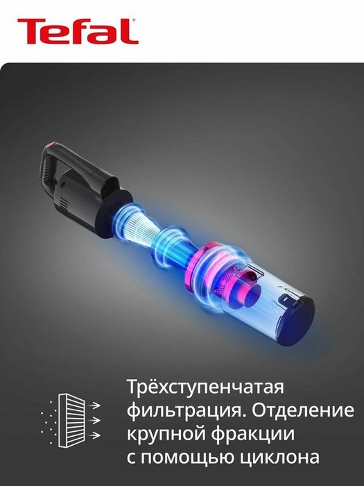 Вертикальный пылесос Tefal TY1C15F1, проводной, конструкция 2 в 1, объ