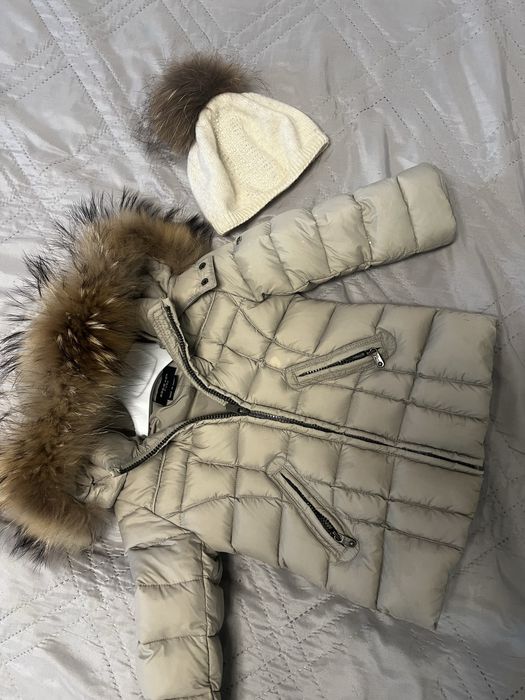 Пухено яке с естествена качулка Eddie Pen Baxter и Шапка Jamiks 50 см.