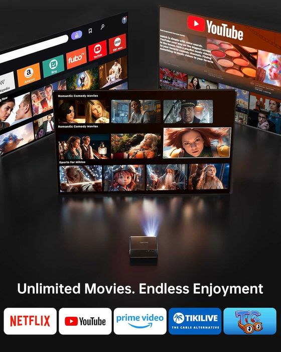 TOPTRO A1 Smart Projector 1080P 4K WiFi 6 Dolby Audio