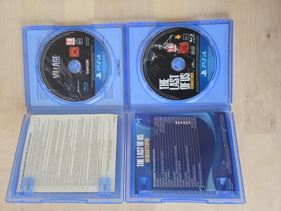 PS4 игри: Resident Evil Village и The Last of Us Remastered (Отлично състояние)