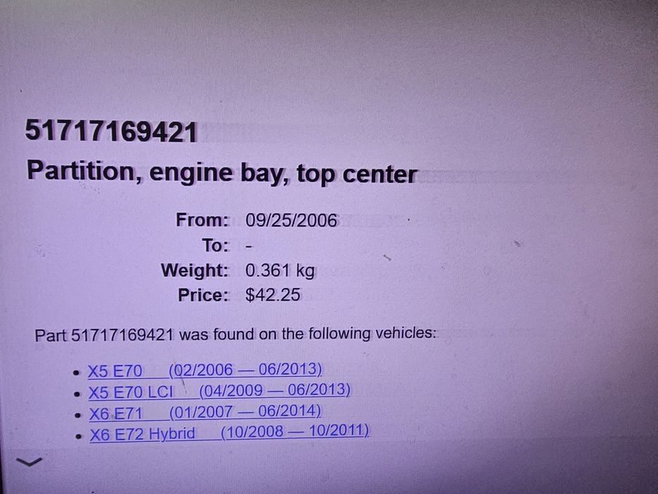 3вукоизолация на двигателното пространство  E70,E71.