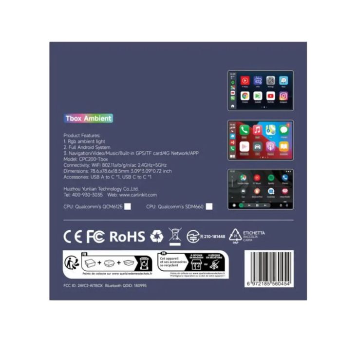 CarLinKit TV– Телевизия,YouTube,безжичен CarPlay/AndroidAuto– 8+128GB