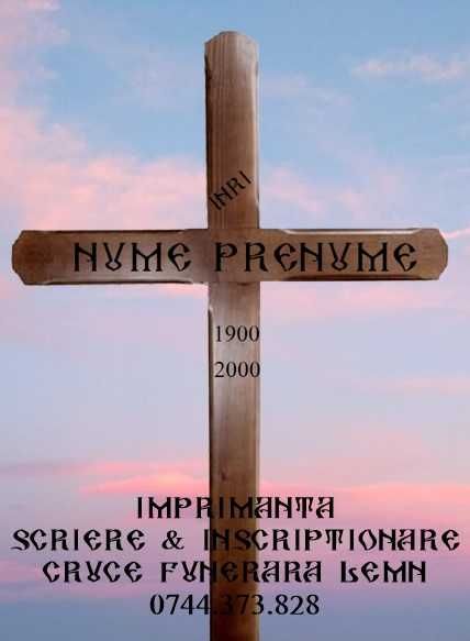 Imprimanta scriere/inscriptionare text cruce funerara lemn. Imprimanta