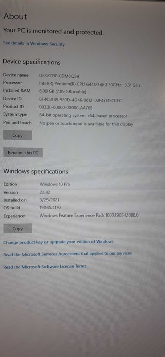 Sistem IT V43 Intel® Pentium® G4400 3.3GHz, 8 GB