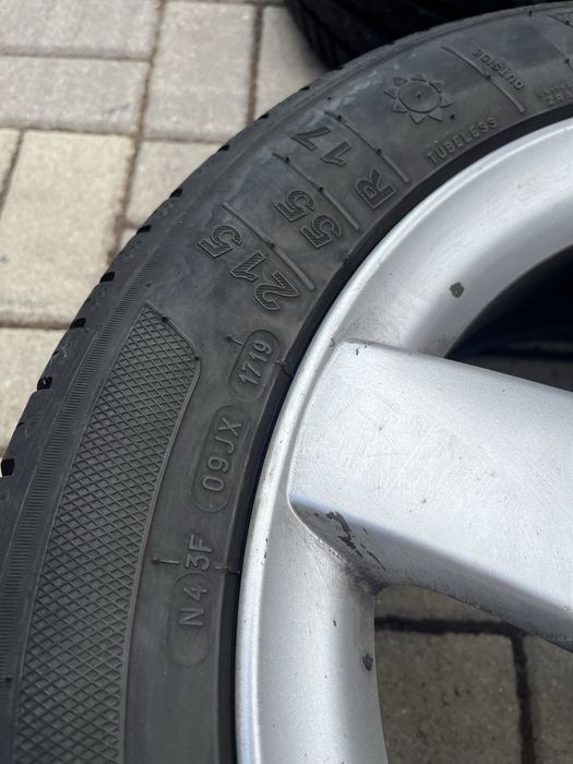 Jante aliaj si cauciucuri vara Peugeot 407 215/55/R17