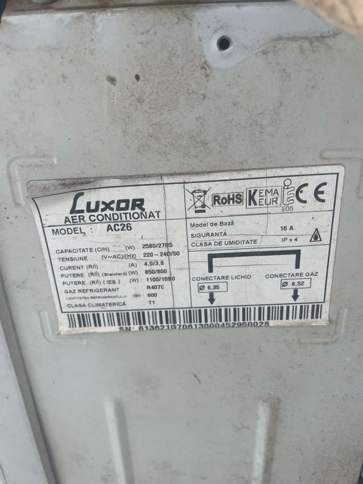 Aer conditionat LUXOR  9000 BTU