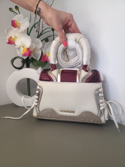 Оригинална дамска чанта Steve Madden  Крем Бордо