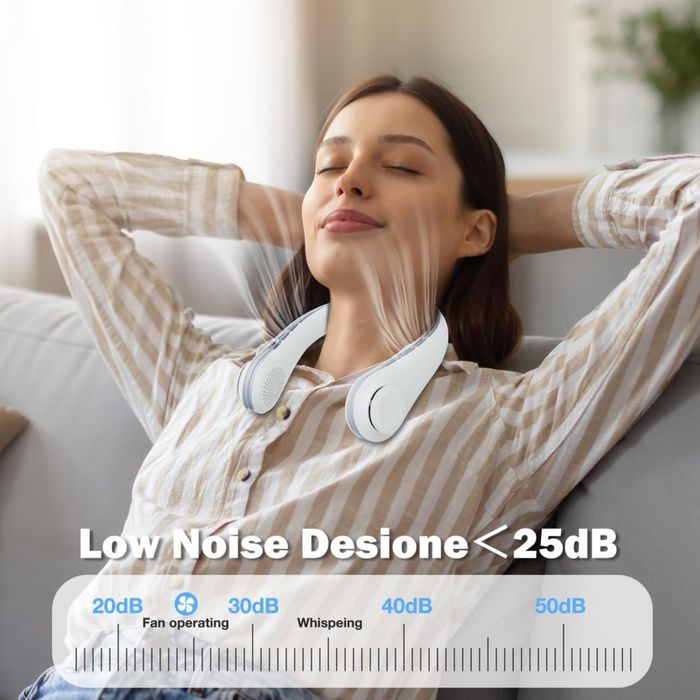 ACELIFE ventilator de gât portabil fără palete 5000 mAh alb