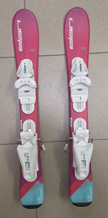 Skiuri copii Elan Lil Magic Jrs, cu legaturi Elan EL 4.5, 70 cm