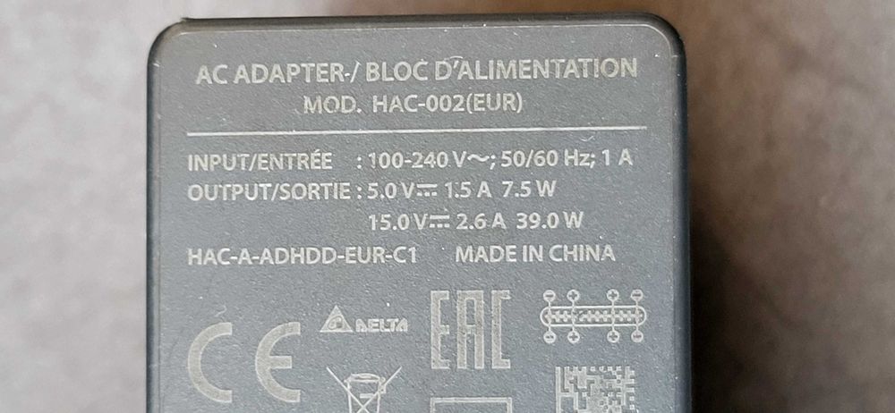 NINTENDO switch Incaarcator 5V-1.5A si  15V-2.6A fuctional