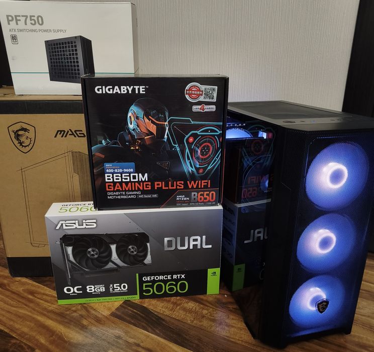 Ryzen7 7800x3d/rtx5060 8gb/32gb ddr5/b650 Gigabyte/512gb ssd nvme /