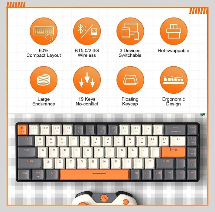 Механическая, игровая клавиатура k68