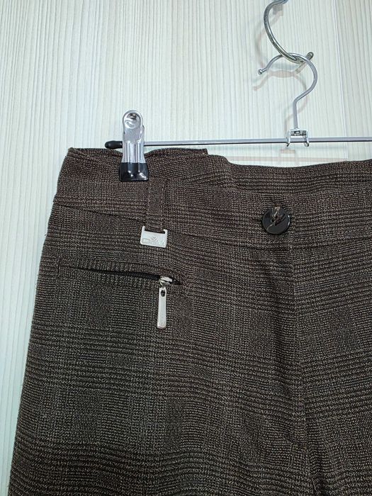 Pantaloni Eleganti Office în Carouri – Maro / Gri