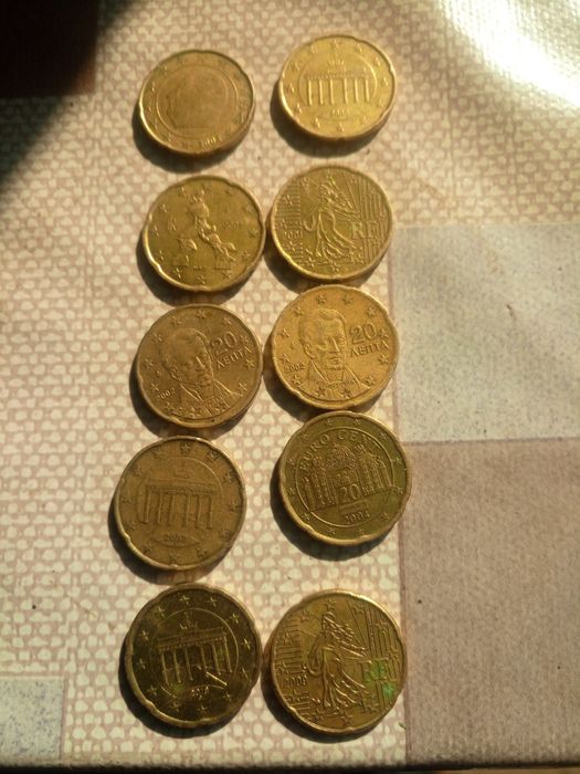 Monede de 10-20-50 centi și 2 euro