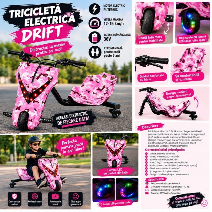 Tricicleta drift electrica