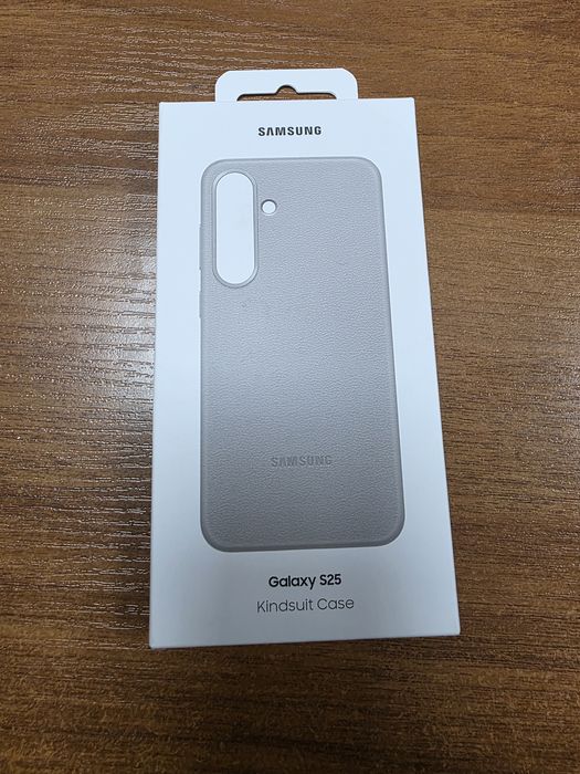 Кожен калъф за Samsung Galaxy S25 сив Kindsuit case