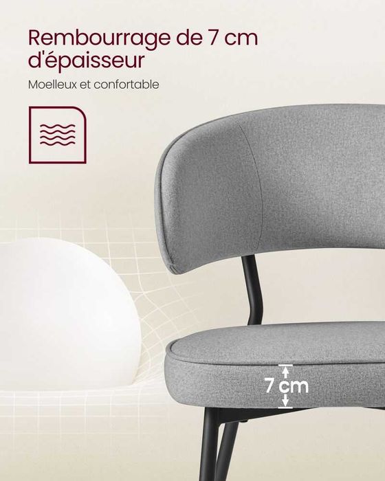 Атрактивен стол в сиво с облегалка