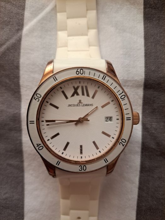 Ceas Jacques Lemans Rome Sports 44mm (Rose Gold / Silicon) Servisat Complet, Baterie Nouă