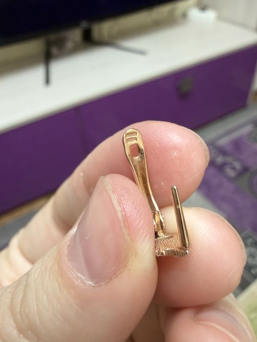 Серьги детские серебро в золочении