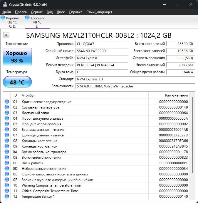 ОРИГИНАЛ! SSD Samsung 980 Pro 1TB 98% (oem) m2