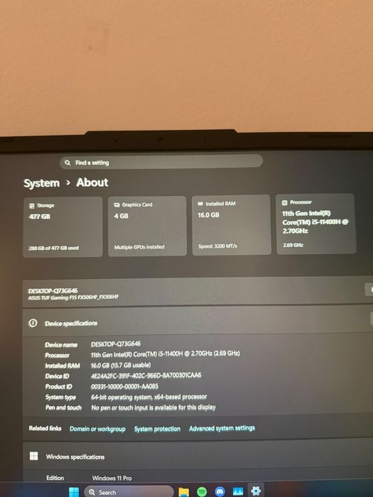 Laptop gaming asus tuf F15 FX506HF + 1 an garantie