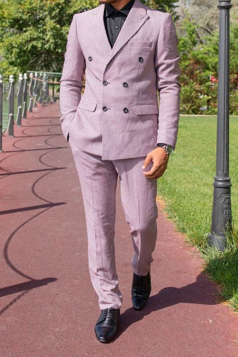 Costum rosu sacou și pantaloni