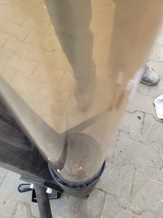 Soba cu peleti .Tub  din sticla