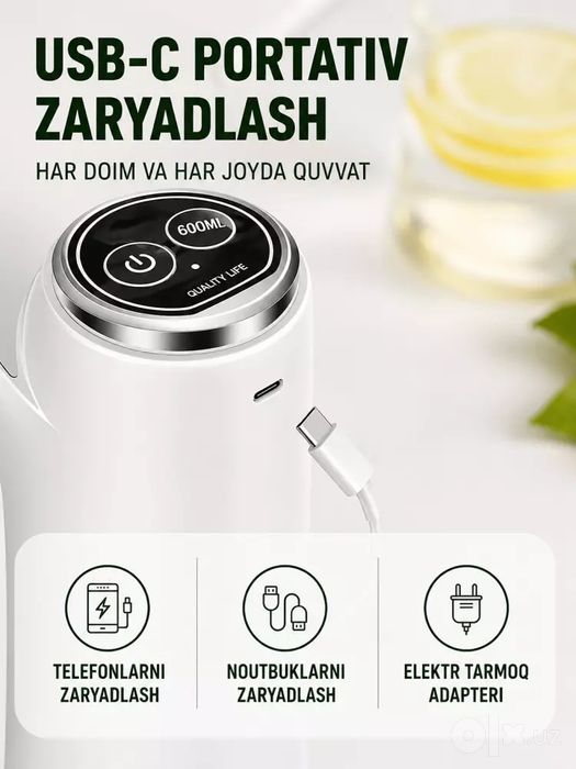 USB zaryadlanadigan elektra suv nasos