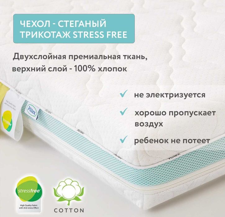 Детский матрас Plitex Eco Lat Беспружинный 60х120 см - Беларусь