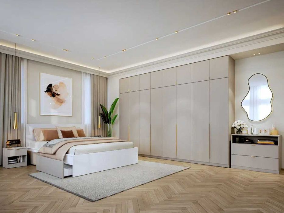 Dulap dormitor haine Inalt Bej/casmir 328 cm Auris C1