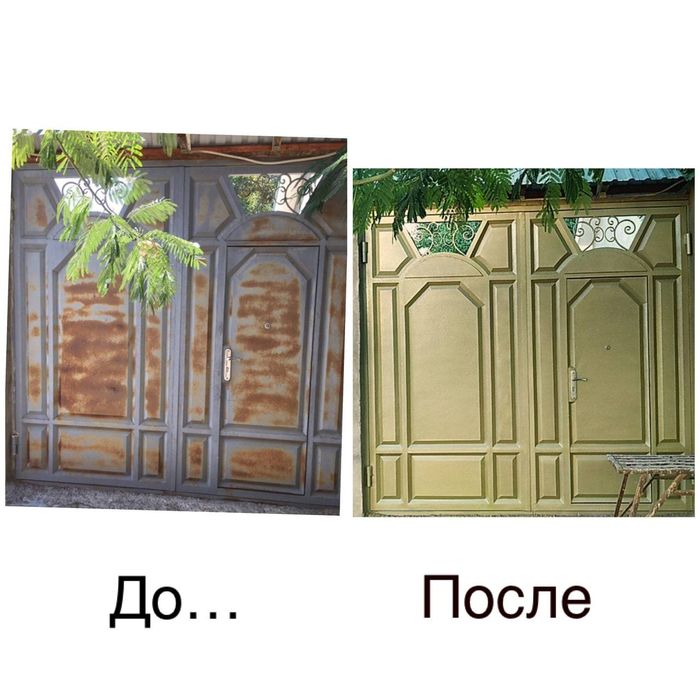 Покраска железные дверей и решётки