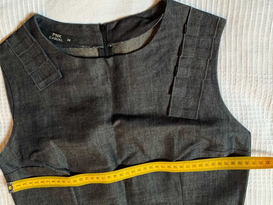 Sarafan blugi PNK, gri metalizat, marca PNK Casual