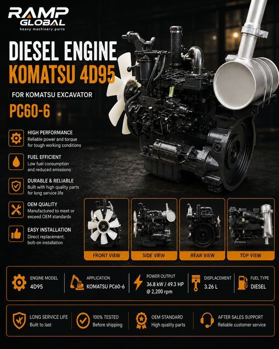Двигатель Komatsu 4D95 для PC60-6