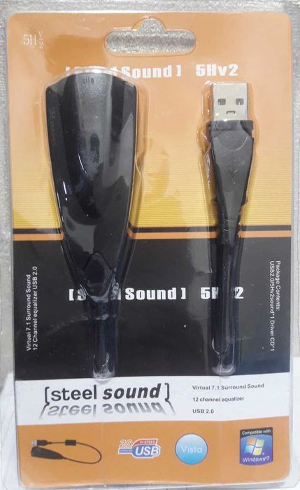 продам внешняя звуковая карта 7.1 Steel Sound 5HV2/USB 2.0 с 3,5мм жэк