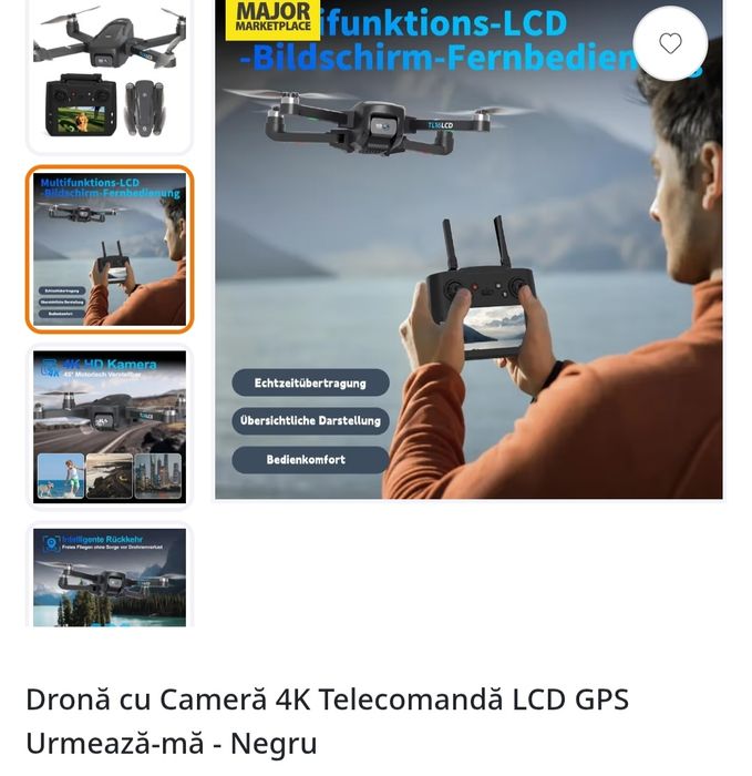 Drona 4k GPS neagra