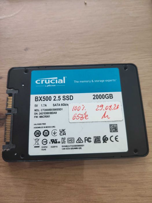 SSD 2Tb Sata 3 Crucial BX500