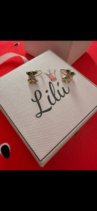 Cercei bebe aur 14k noi Lilu Fluturasi