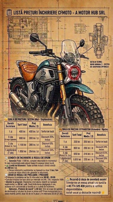 Închirieri motociclete București- 400 lei/zi - CF Moto clx 700 adventure