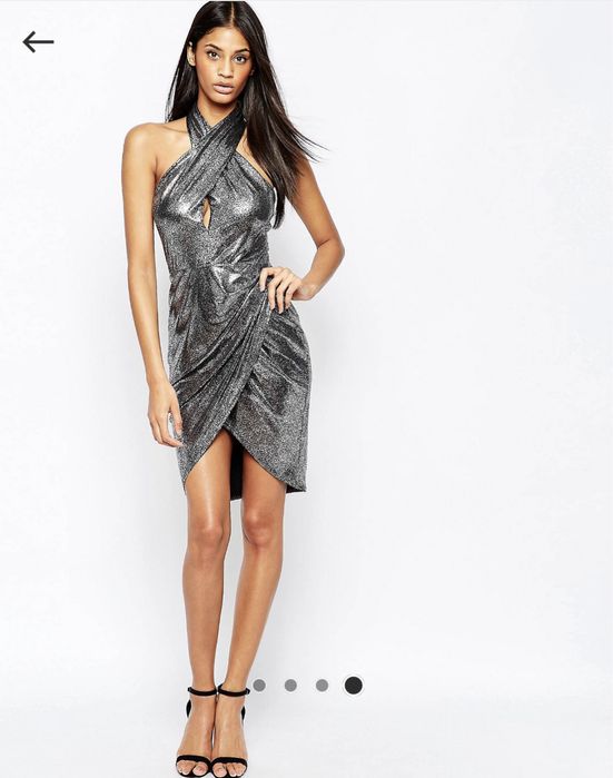 Сребриста разтеглива рокля ASOS 36 номер