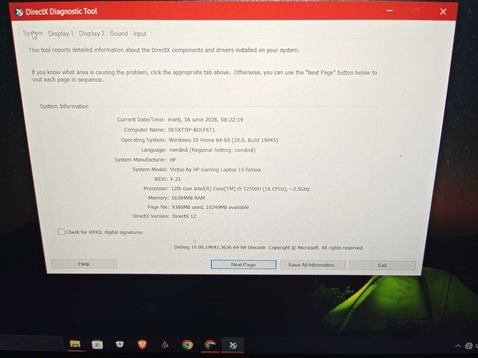 Laptop HP Gaming Victus Nvidia 3050 RTX plus accesorii, ca nou
