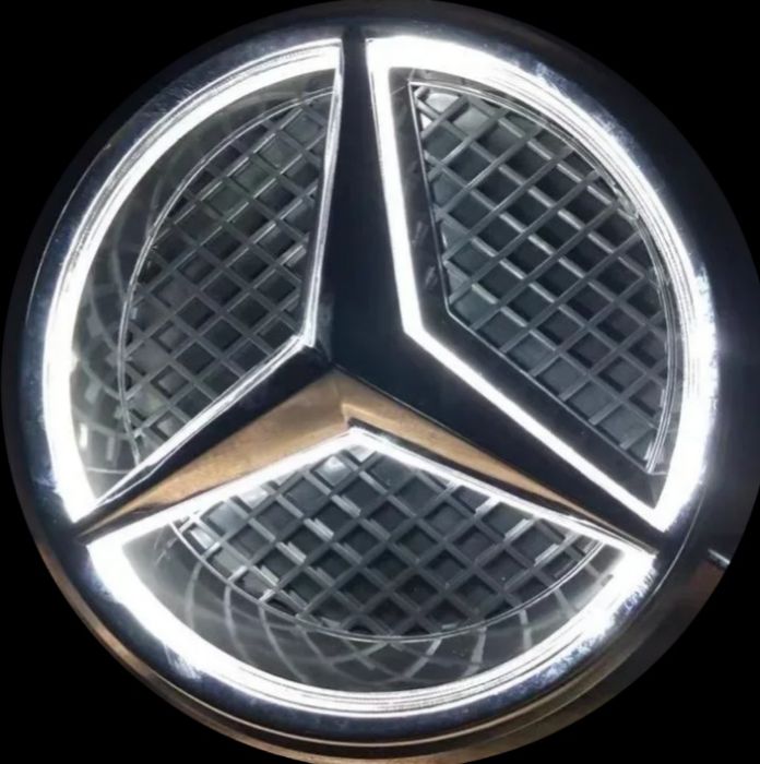 Emblema Logo Mercedes Luminata LED alb Clasa B C GLK  Crom