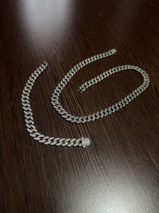 SET Cuban ARGINT ( Lanț + Brățară)