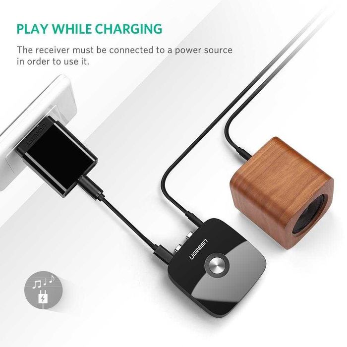 Audio Receiver Bluetooth Ugreen CM123 Jack 3.5mm 2RCA BT 4.1 , Black