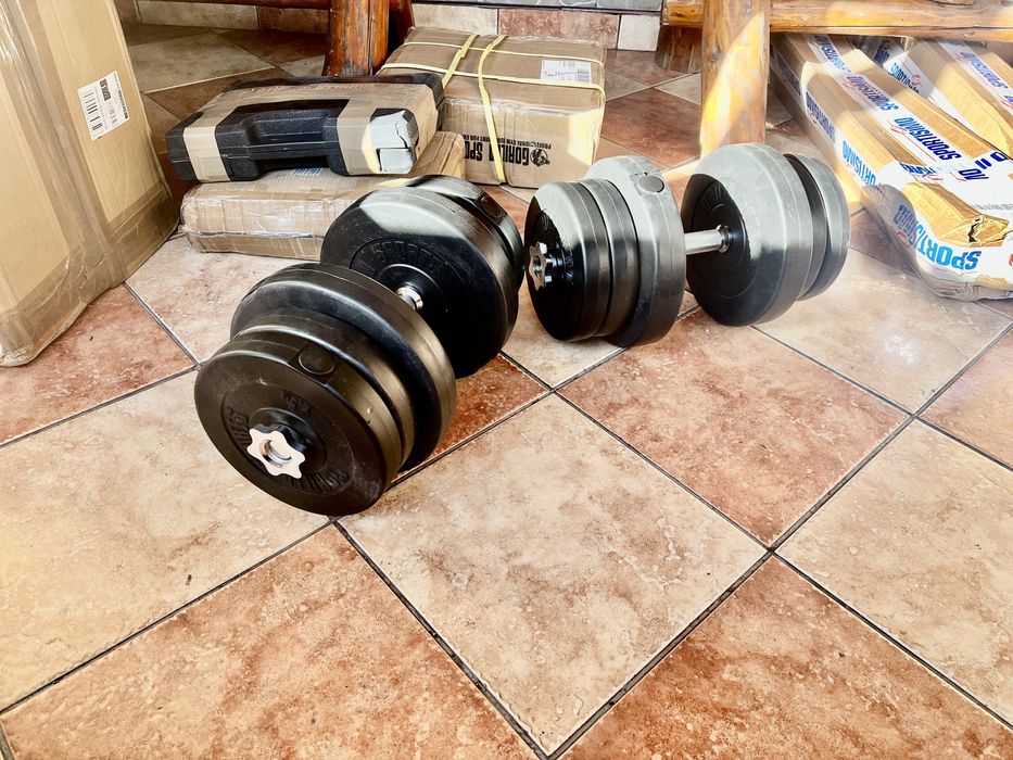 Gantere reglabile noi 23 kg+23 kg=46 kg made in germany bari otel cu p