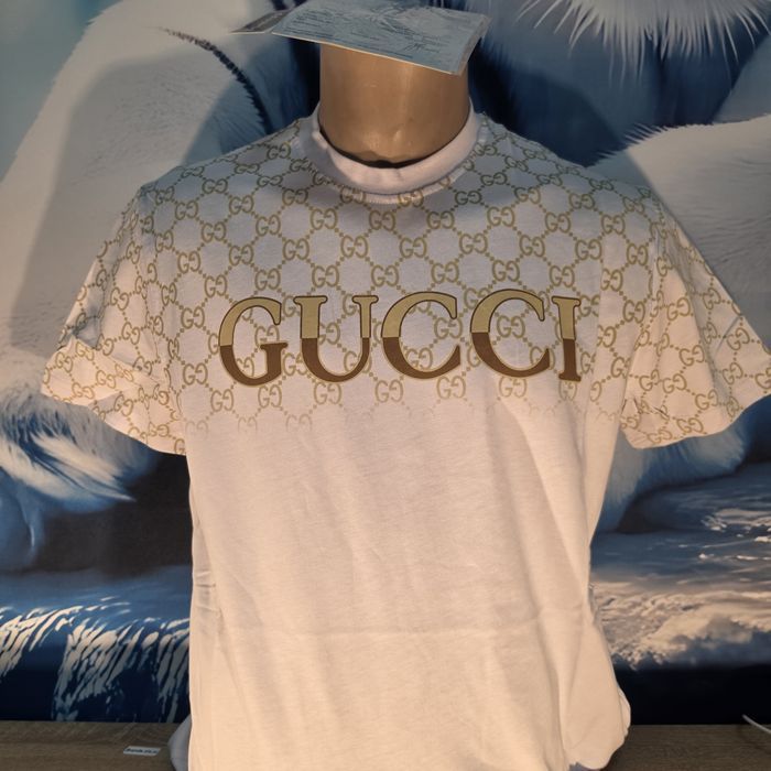 Tricou Guci marimea XXL, alb, bumbac. Unisex. Nou cu eticheta. Farfetch