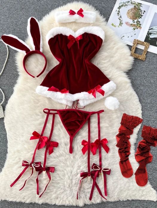 Costum Crăciuniță Set lenjerie intima 5 piese cosplay