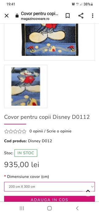 Covor mikey mouse impecabil